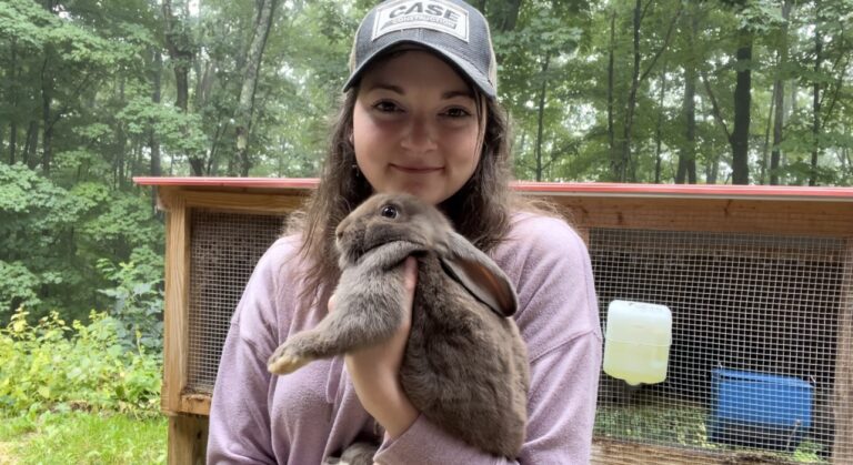 homestead girl holding rabbit