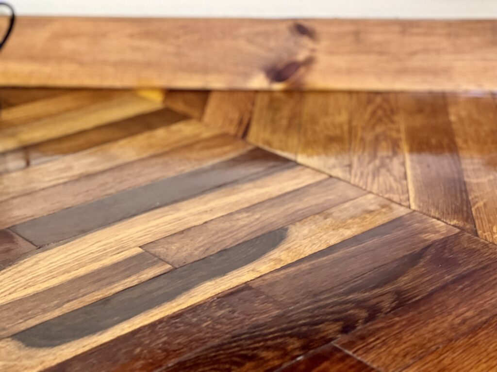 close up photo of hardwood butcher block countertops