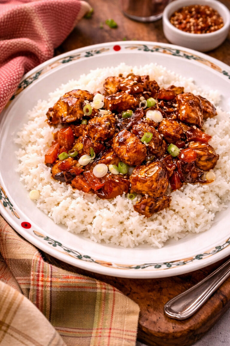 Sweet Chili Chicken with Rice | Easy and Homemade