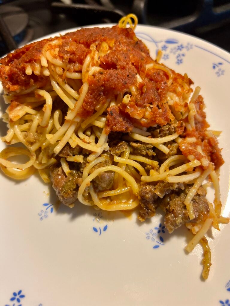 Easy Liver Casserole with Spaghetti and Cheese