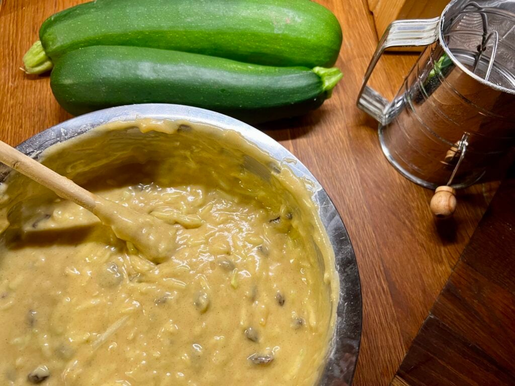 zucchini bread batter.