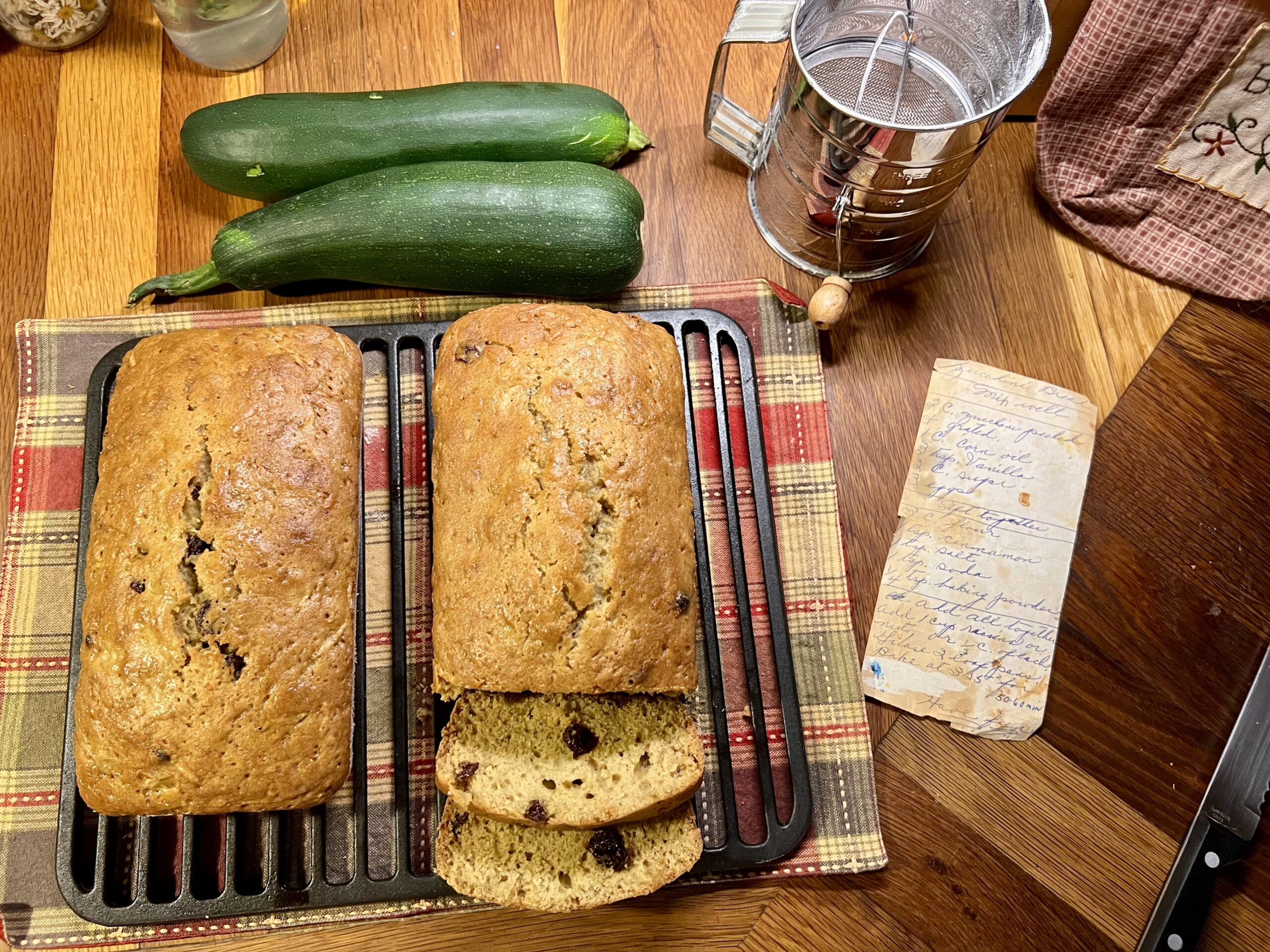 Old Fashioned Zucchini Bread (from a Handwritten Recipe Card)