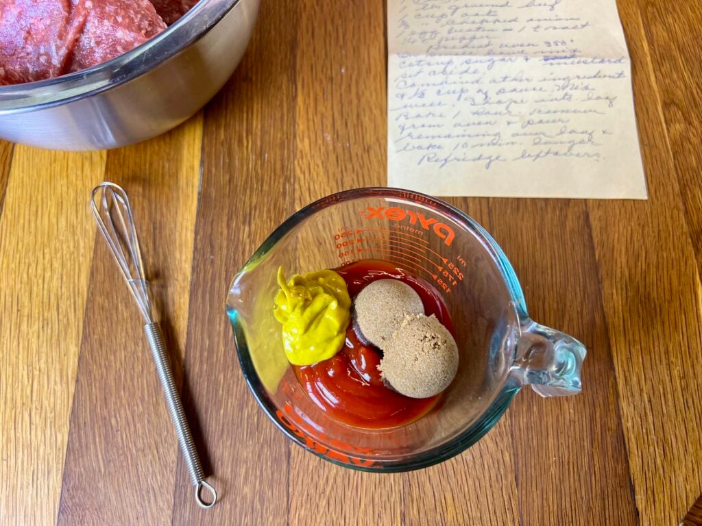 ketchup sauce mixture for meatloaf. 