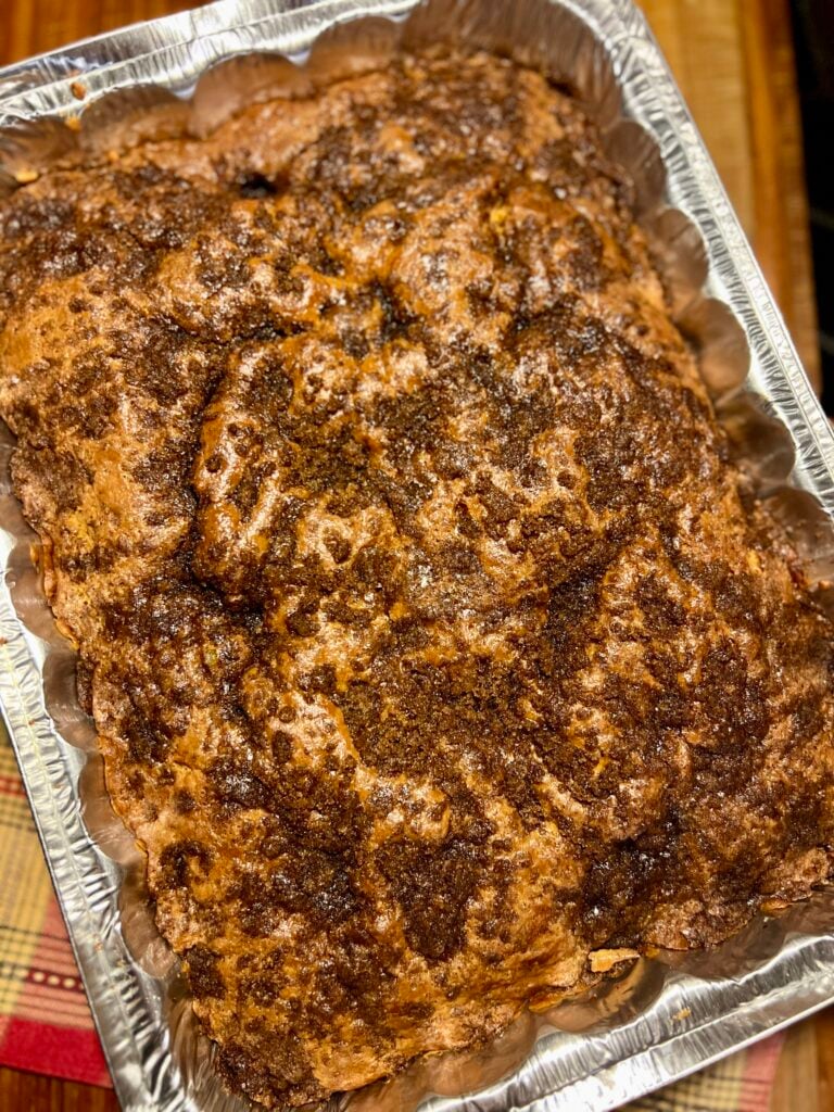 This is a easy fall breakfast recipe showing a cozy fall pumpkin coffee cake with cinnamon crumb topping! 