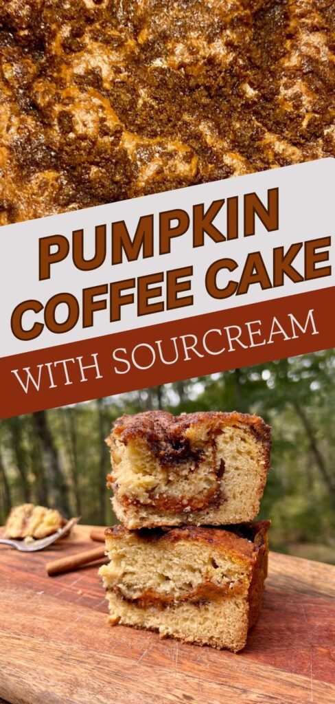 Looking for the best coffee cake recipe to share this season? This pumpkin coffee cake with streusel topping is a quick and simple fall recipe that doubles as dessert or easy breakfast. Soft pumpkin spice cake layered with a sweet cinnamon sugar topping makes it a must-try for cozy fall baking recipes, potlucks, and family gatherings.