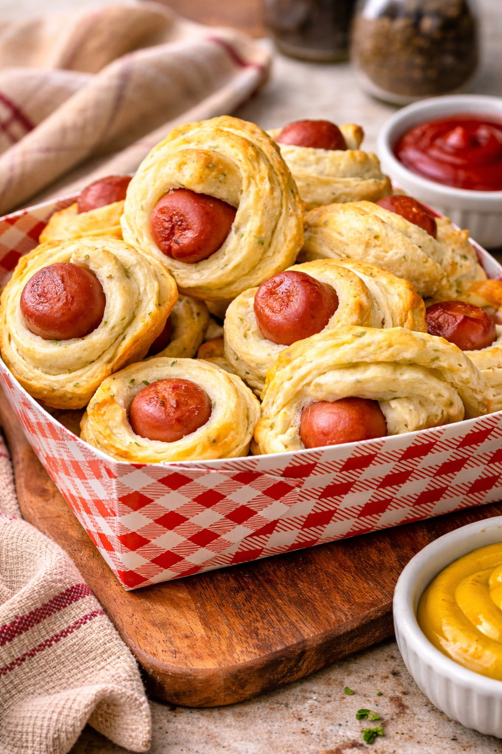 Pigs in a Blanket with Flaky Herb Biscuit Dough