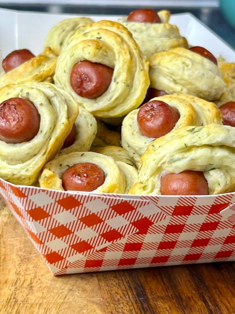 Pigs in a Blanket with Flaky Herb Biscuit Dough