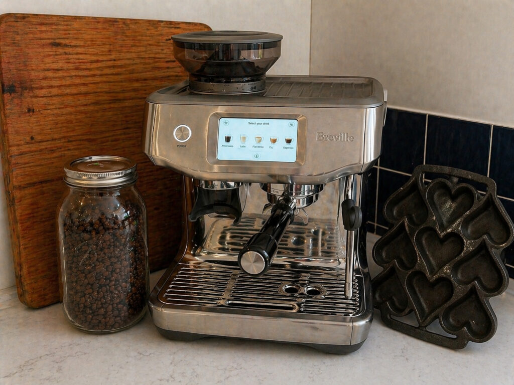 Breville Oracle Touch espresso machine with built-in grinder and touchscreen display best espresso machine under 1000 for home baristas