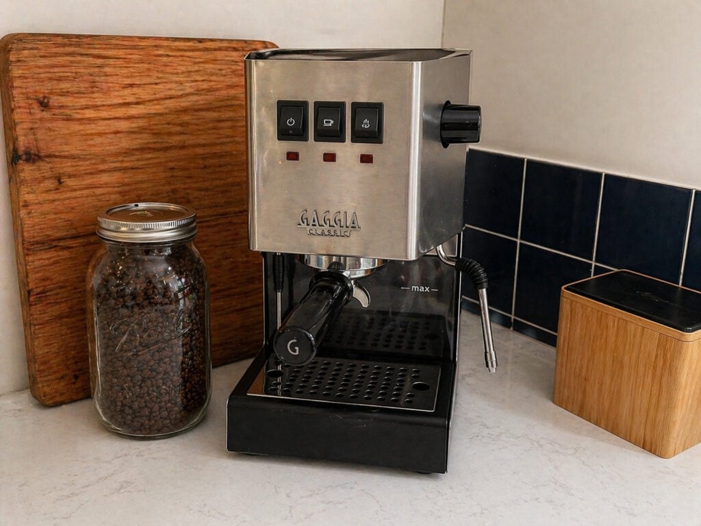 Gaggia Classic Pro espresso machine stainless steel compact design best budget 