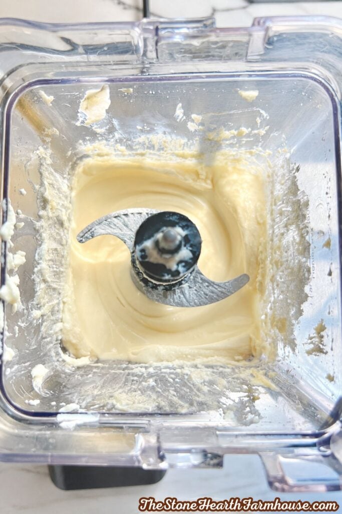 Smooth cream cheese and sugar mixture blended together for filling