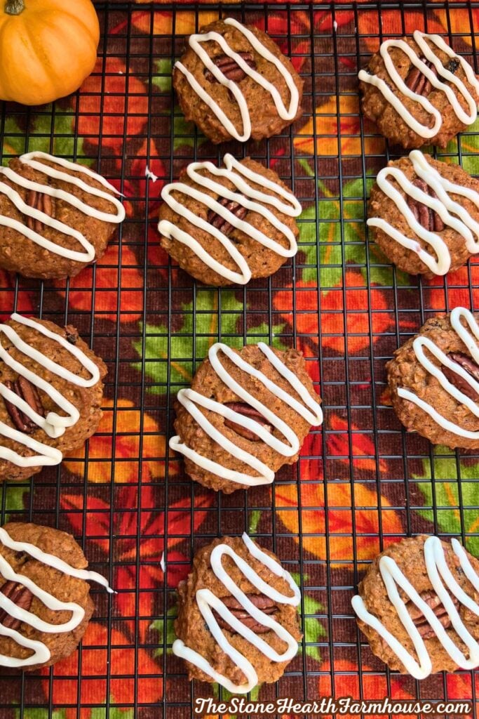 cookies with cream cheese icing drizzled on top! 